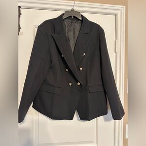 Chic Black Double Breasted Blazer